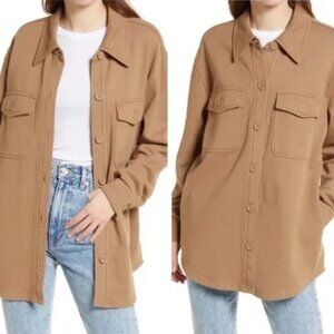 Joie Camel Oversized Shirt Shacket Jacket